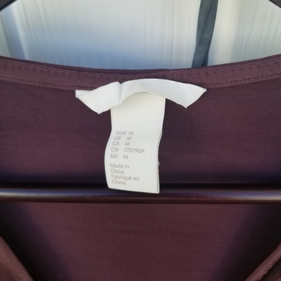 H&M silky burgundy brown long sleeve bodysuit M - Picture 5 of 9